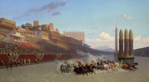 Chariot Race by Jean-Leon Gerome Oil Painting
