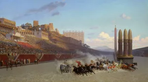 Chariot Race by Jean-Leon Gerome Oil Painting