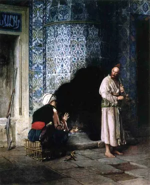 Conversation by the Fire Oil painting by Jean-Leon Gerome