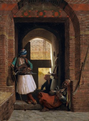 Corps de garde d'arnautes au Caire by Jean-Leon Gerome Oil Painting