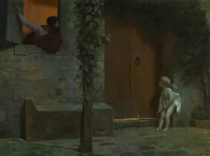 Cupid at the Door in a Rainstorm by Jean-Leon Gerome Oil Painting