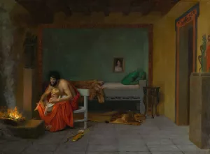 Cupid's Shivering Limbs the Embers Warm by Jean-Leon Gerome Oil Painting