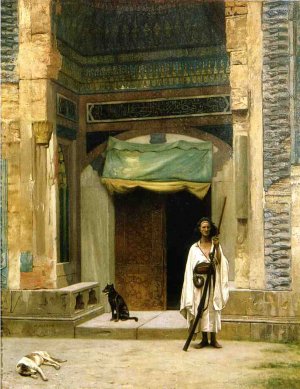 Door of the Green Mosque by Jean-Leon Gerome Oil Painting