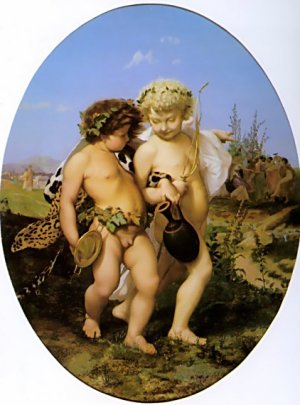 Drunken Bacchus and Cupid by Jean-Leon Gerome Oil Painting