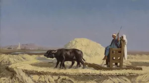 Egyptian Grain-Cutters by Jean-Leon Gerome Oil Painting