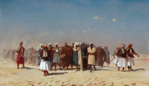 Egyptian Recruits Crossing The Desert by Jean-Leon Gerome Oil Painting
