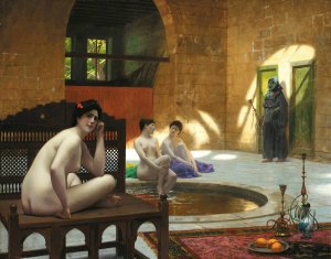 Femmes Au Bain by Jean-Leon Gerome Oil Painting