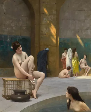 Femmes Au Bain by Jean-Leon Gerome Oil Painting