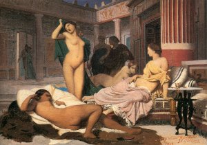 Greek Interior, Sketch by Jean-Leon Gerome Oil Painting