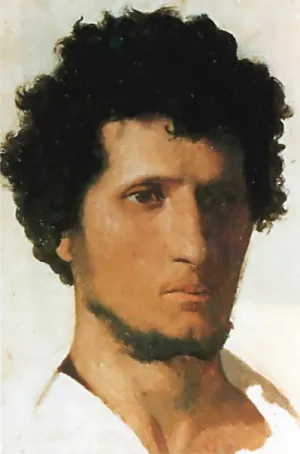 Head of a Peasant of the Roman Campagna by Jean-Leon Gerome Oil Painting