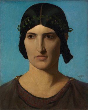 Head of an Italian Woman by Jean-Leon Gerome Oil Painting