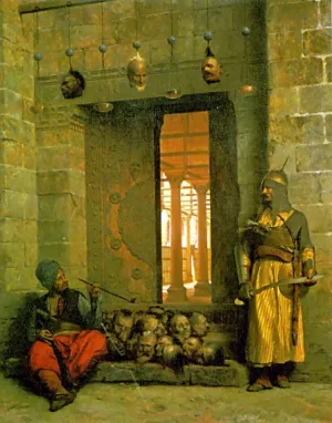 Heads of the Rebel Beys at the Mosque of El Hasanein, Cairo by Jean-Leon Gerome - Oil Painting Reproduction