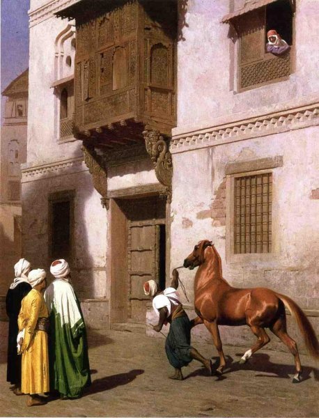 Horse Merchant in Cairo by Jean-Leon Gerome - Hand-Painted Oil Painting Reproduction