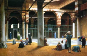 Interior of a Mosque by Jean-Leon Gerome - Oil Painting Reproduction