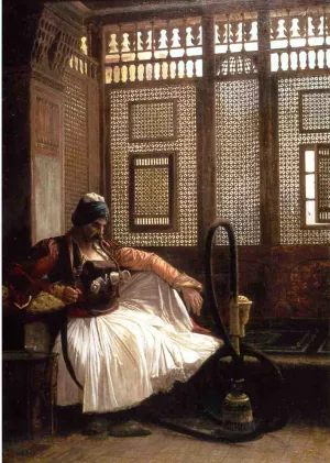 Janissary Smoking by Jean-Leon Gerome Oil Painting