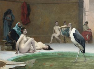 Le Marabout in the Harem bath by Jean-Leon Gerome Oil Painting
