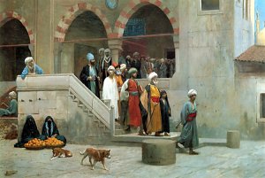 Leaving the Mosque by Jean-Leon Gerome Oil Painting