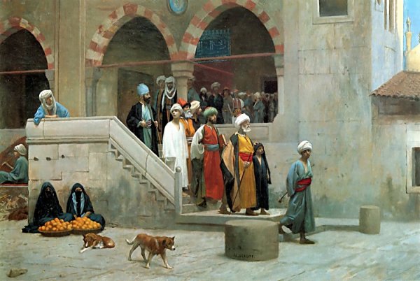 Main Product Photo of Leaving the Mosque Painting by Jean-Leon Gerome