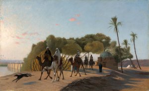 Leaving the Oasis by Jean-Leon Gerome Oil Painting