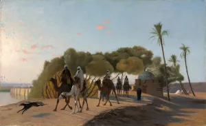 Leaving the Oasis Oil painting by Jean-Leon Gerome