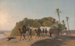 Leaving the Oasis Oil painting by Jean-Leon Gerome