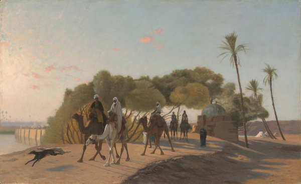 Leaving the Oasis  by Jean-Leon Gerome - Hand-Painted Oil Painting Reproduction