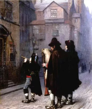 Pifferari in London by Jean-Leon Gerome - Oil Painting Reproduction