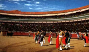 Plaza de Toros, The Entry of the Bull by Jean-Leon Gerome - Oil Painting Reproduction