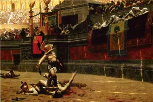 Pollice Verso also known as Thumbs Down by Jean-Leon Gerome - Oil Painting Reproduction