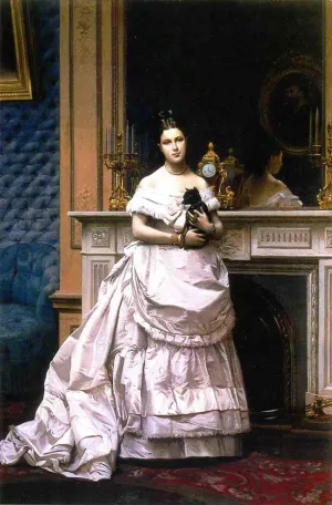Portrait of a Woman also known as Portrait of Marie Gerome by Jean-Leon Gerome Oil Painting
