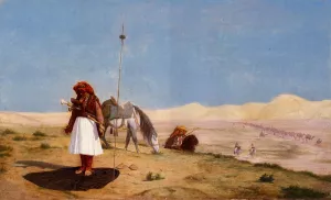Prayer in the Desert by Jean-Leon Gerome Oil Painting