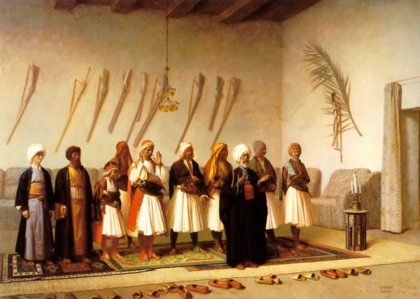 Main Product Photo of Prayer in the House of an Arnaut Chief Painting by Jean-Leon Gerome