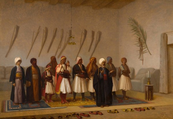 Prayer in the House of the Arnaut Chief  by Jean-Leon Gerome - Hand-Painted Oil Painting Reproduction
