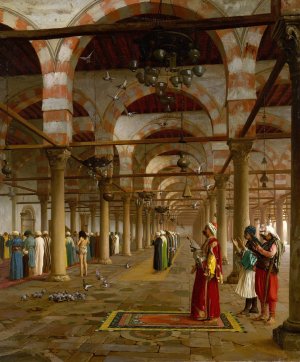 Prayer in the Mosque by Jean-Leon Gerome Oil Painting