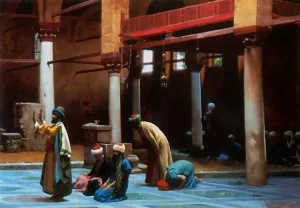 Prayer in the Mosque by Jean-Leon Gerome Oil Painting