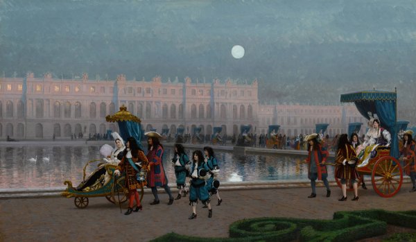 Promenade de la Cour dans les jardins de Versailles by Jean-Leon Gerome - Hand-Painted Oil Painting Reproduction