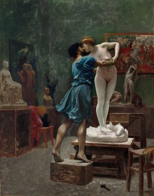 Pygmalion et Galatee, esquisse a l'huile by Jean-Leon Gerome Oil Painting