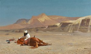 Rider and His Steed In The Desert by Jean-Leon Gerome Oil Painting