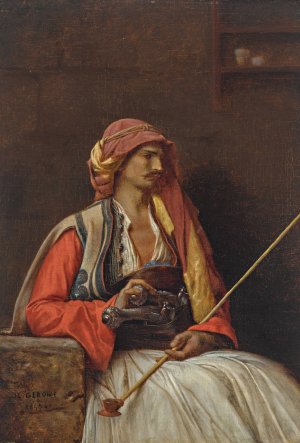 Seated Arnaut by Jean-Leon Gerome Oil Painting