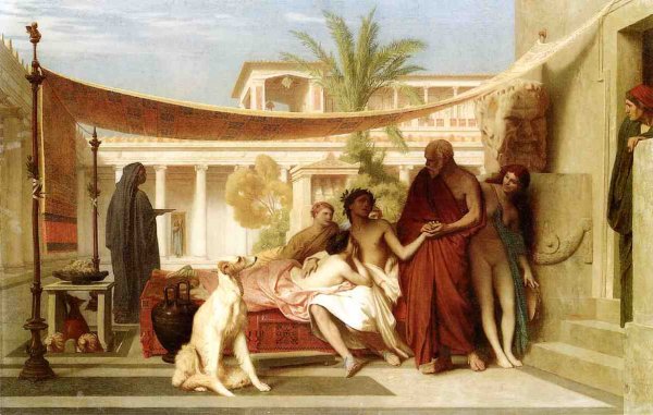 Socrates Seeking Alcibiades in the House of Aspasia by Jean-Leon Gerome - Hand-Painted Oil Painting Reproduction