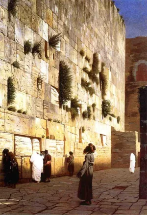 Solomon's Wall, Jerusalem (also known as The Wailing Wall) by Jean-Leon Gerome Oil Painting
