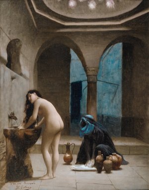 Study For A Maure Bath, Turkish Woman In The Bath by Jean-Leon Gerome Oil Painting
