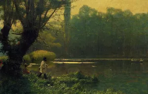 Summer Afternoon on a Lake by Jean-Leon Gerome Oil Painting