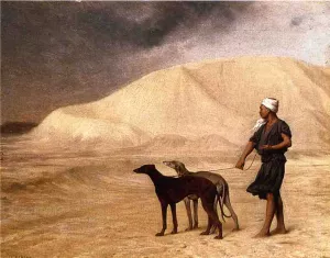 Team of Dogs in the Desert by Jean-Leon Gerome Oil Painting