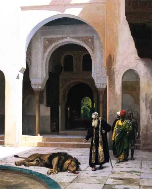 The Accursed Lion by Jean-Leon Gerome - Oil Painting Reproduction