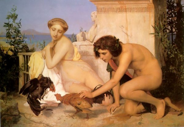 The Cock Fight by Jean-Leon Gerome - Hand-Painted Oil Painting Reproduction