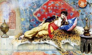 The Favorite by Jean-Leon Gerome Oil Painting