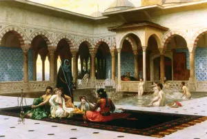 The Harem on the Terrace by Jean-Leon Gerome - Oil Painting Reproduction