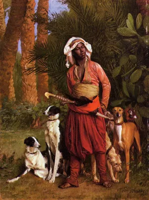 The Negro Master of the Hounds painting by Jean-Leon Gerome