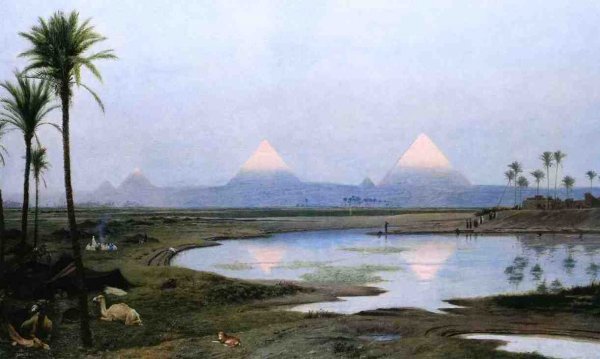 Main Product Photo of The Pyramids, Sunrise Painting by Jean-Leon Gerome